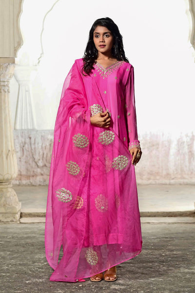 pink anarkali suit sets for women