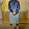 Blue moda silk designer kurta set 