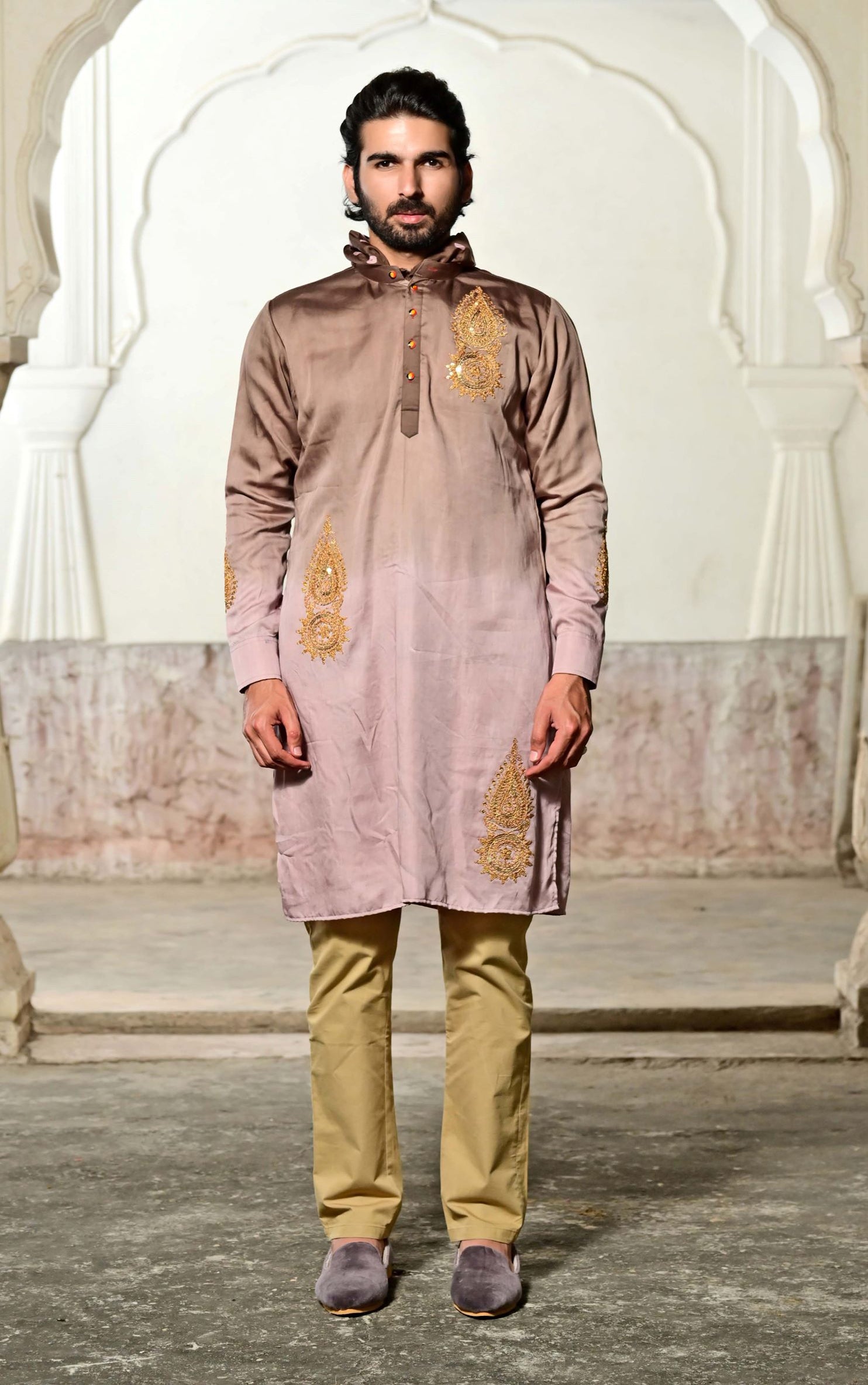 designer bole brown kurta with lower