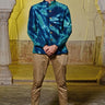 Blue sponge dye bush shirt for men online