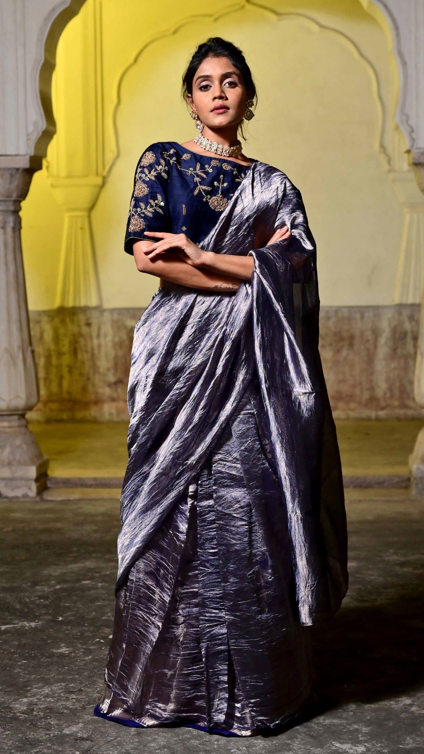 Pure tissue silk sarees with intricate designs