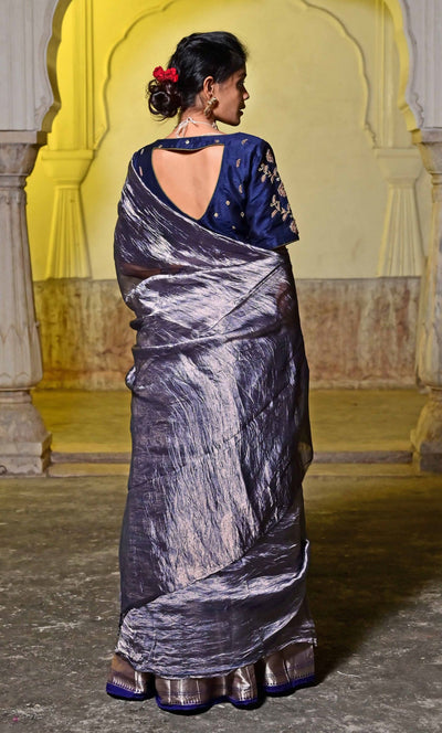 tissue silk saree designer blouse for women