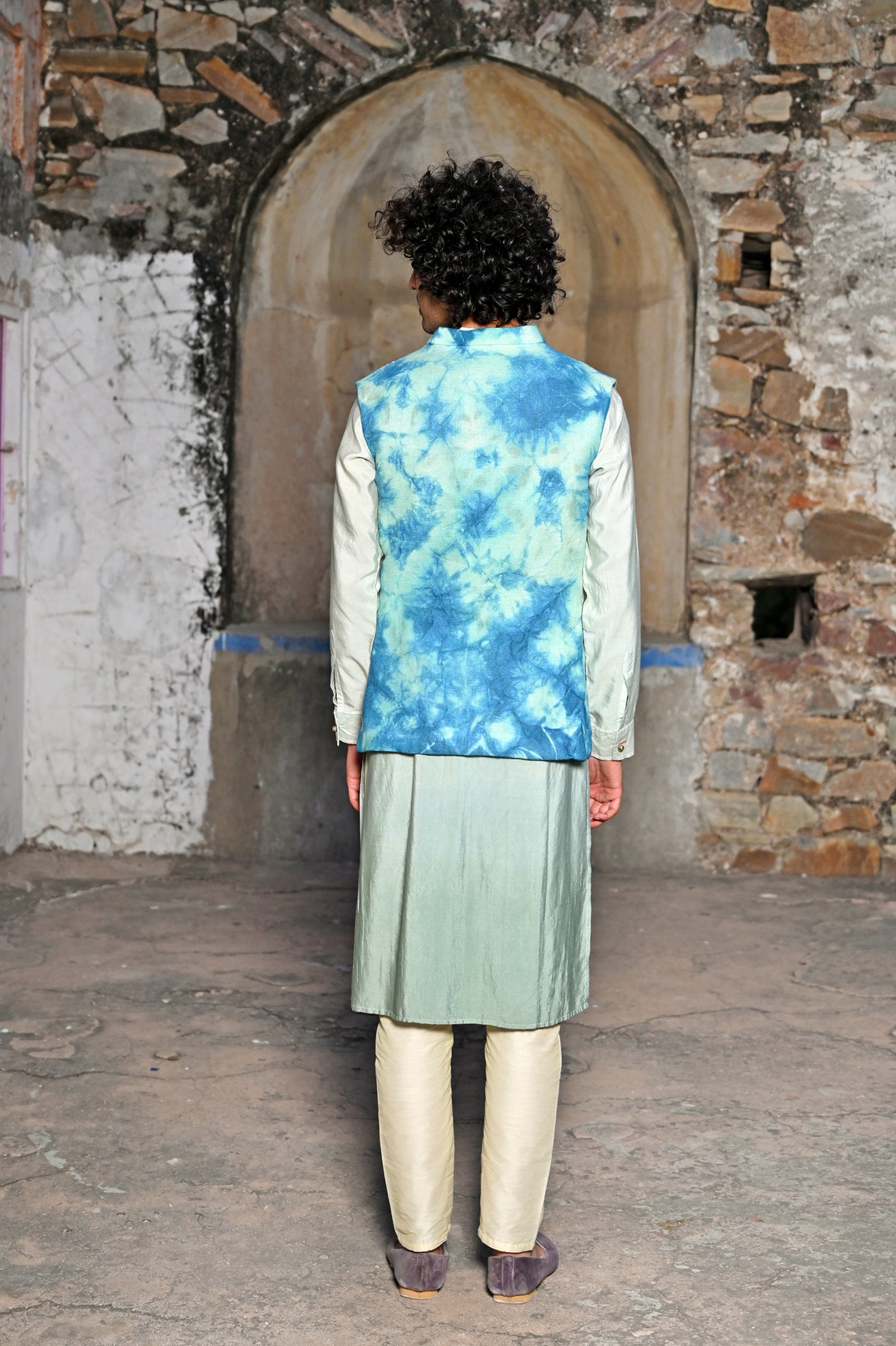 Linen Blue mens kurta set online