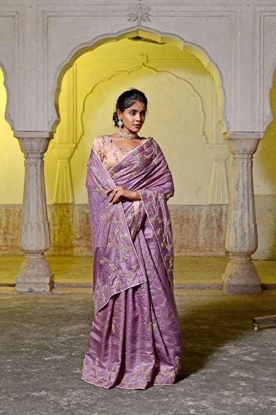 designer saree with heavy embroidery online for wedding 
