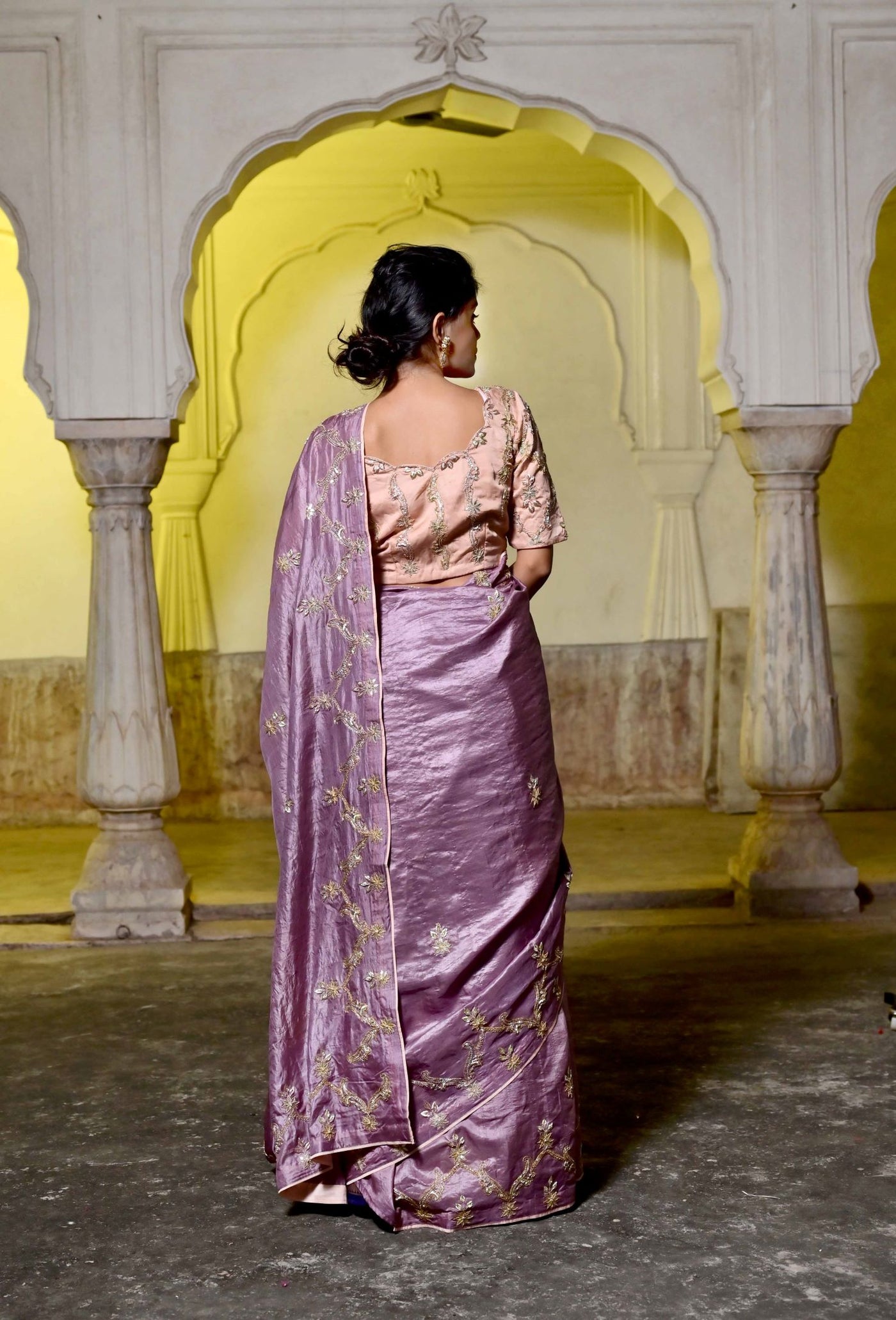 designer saree with heavy embroidery online 