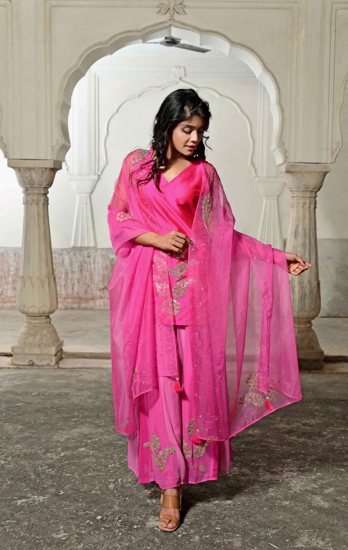 pink garara suit sets for women online