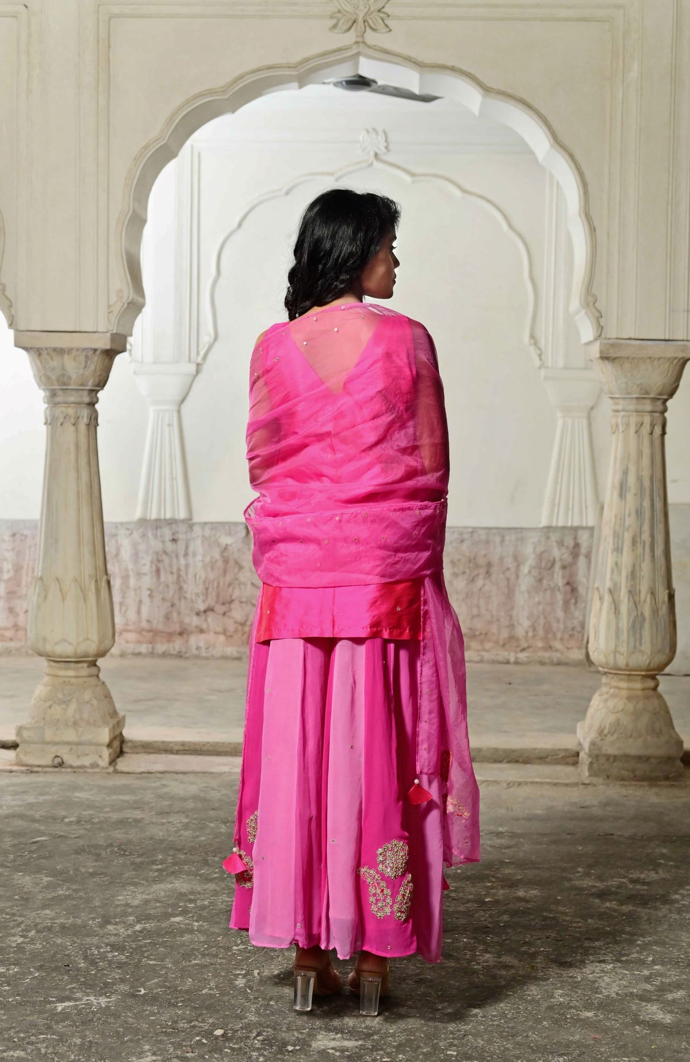 pink garara suit sets for women online in india