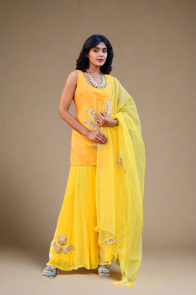 Tafta Gharara Set (Yellow)