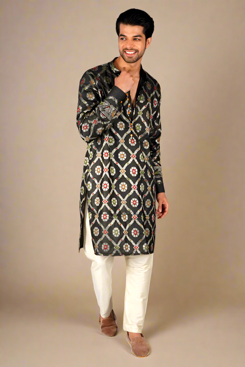 Banarasi Kurta Set (Black)