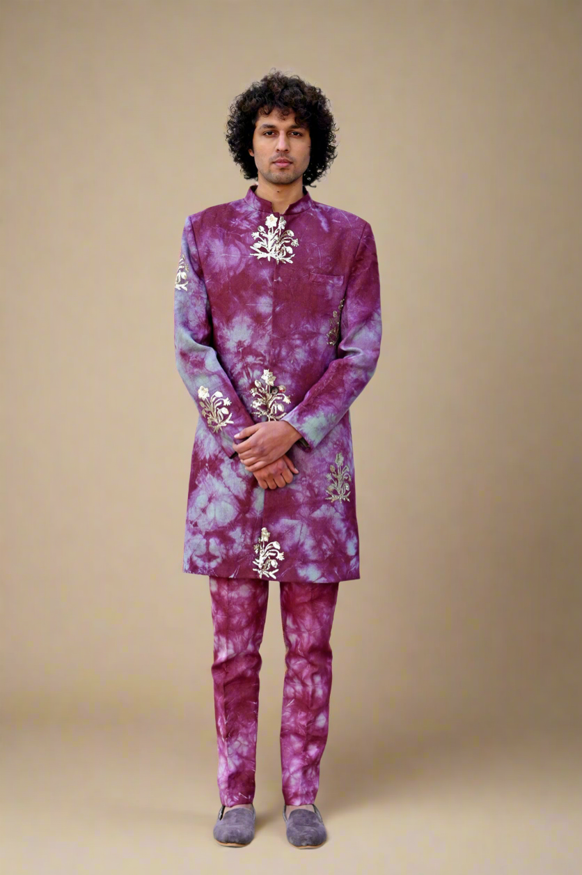 Tie-Dye Taari Indi-Fusion Set (Wine)