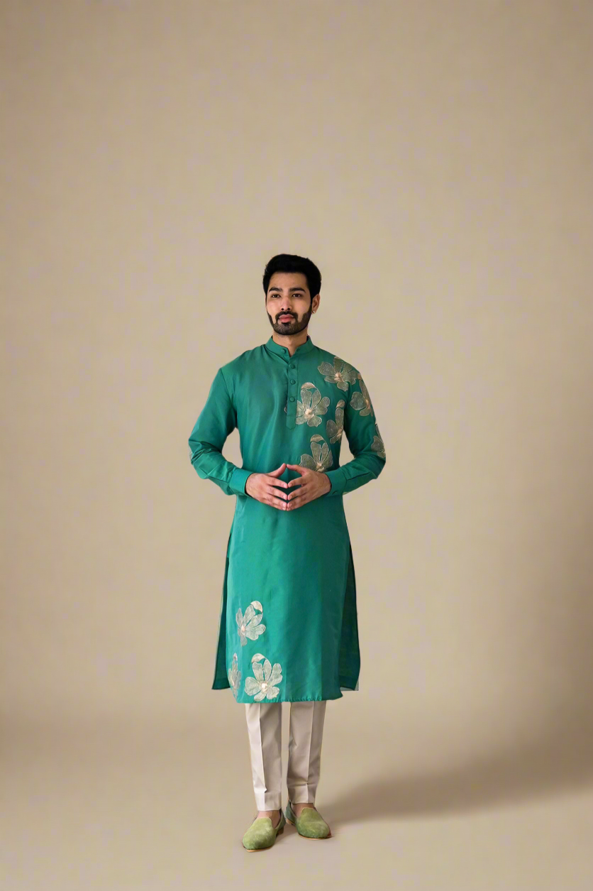 Peeta Kurta Set (Jade Green)