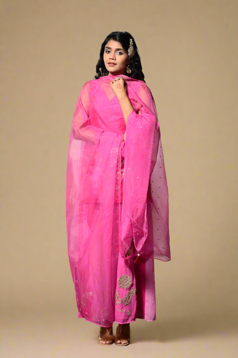 Tafta Gharara Set (Pink)