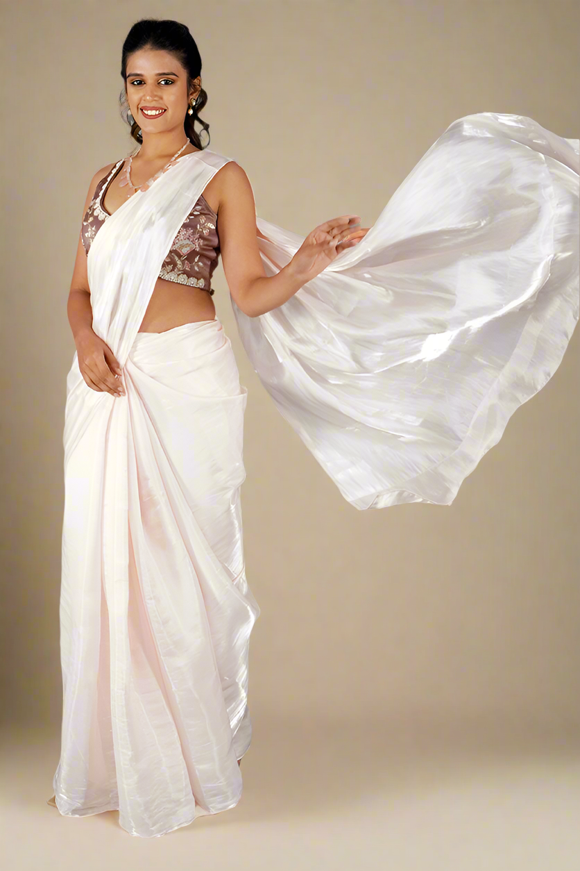 Metallic Saree (Beige)