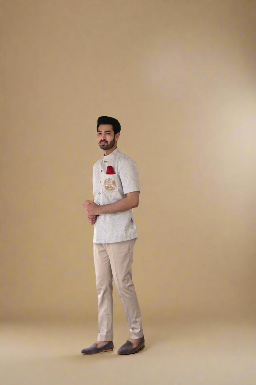 Zardosi Pure Chintz Shirt (Ivory)