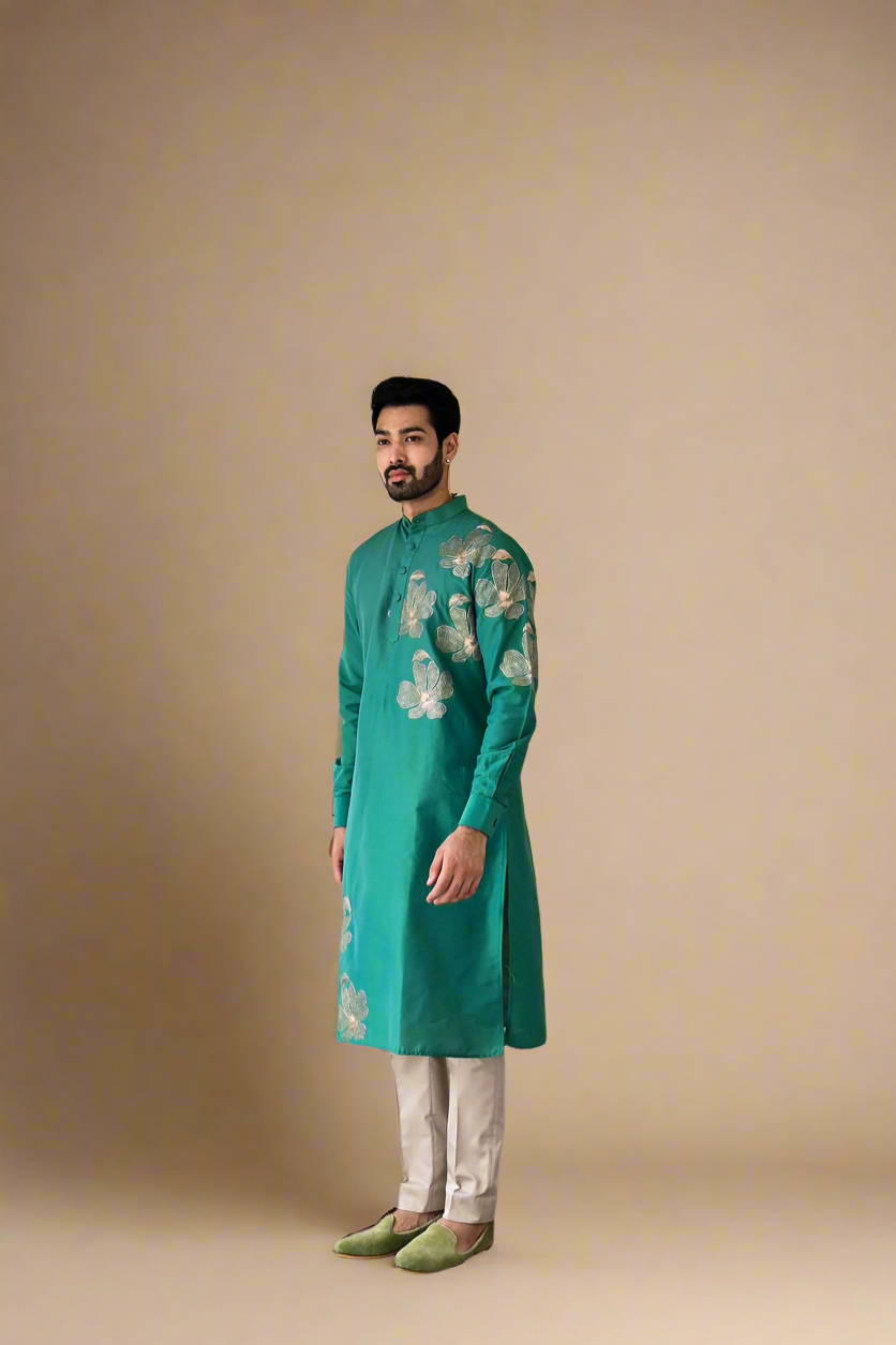 Peeta Kurta Set (Jade Green)