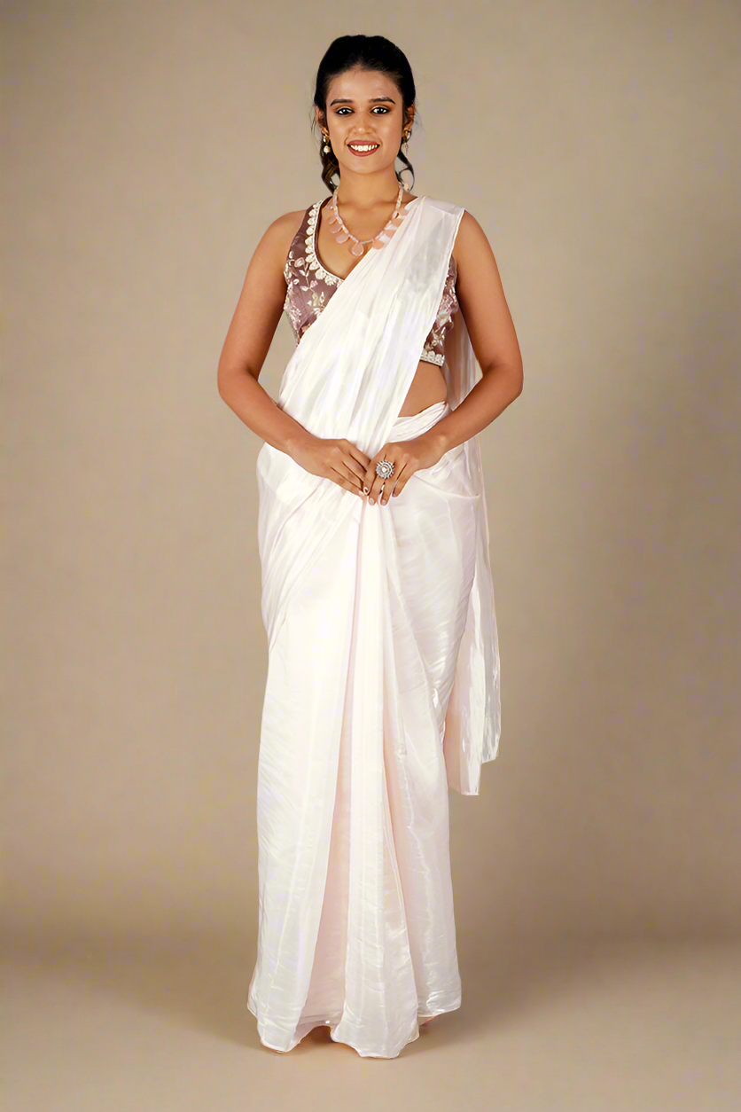 Metallic Saree (Beige)