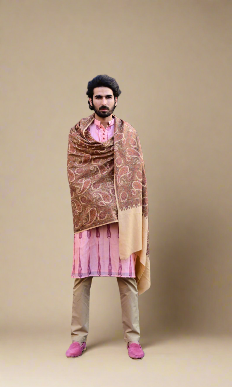 Needle Work Shawl (Yellow)