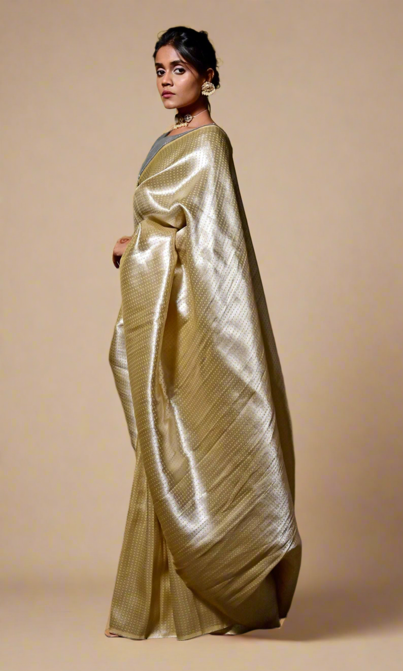 Metallic Saree (Ivory)