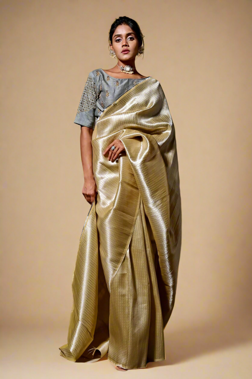 Metallic Saree (Ivory)