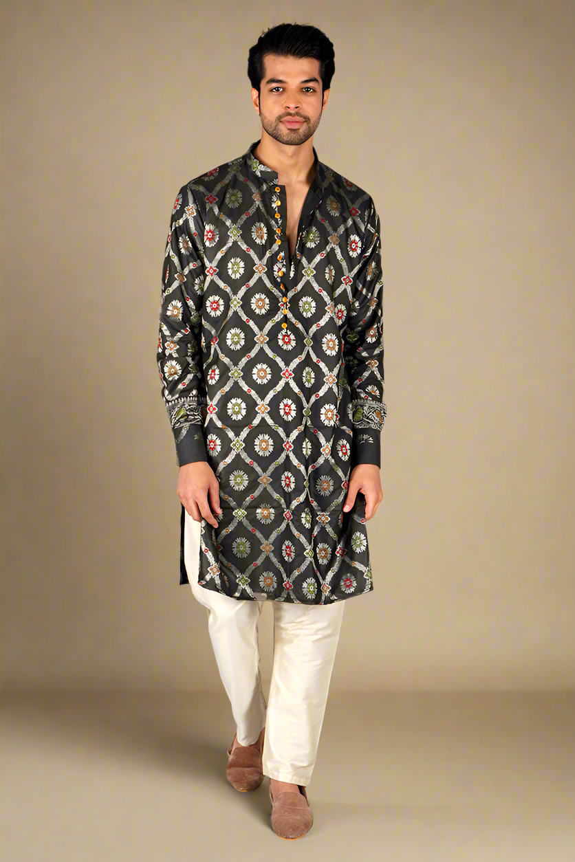 Banarasi Kurta Set (Black)