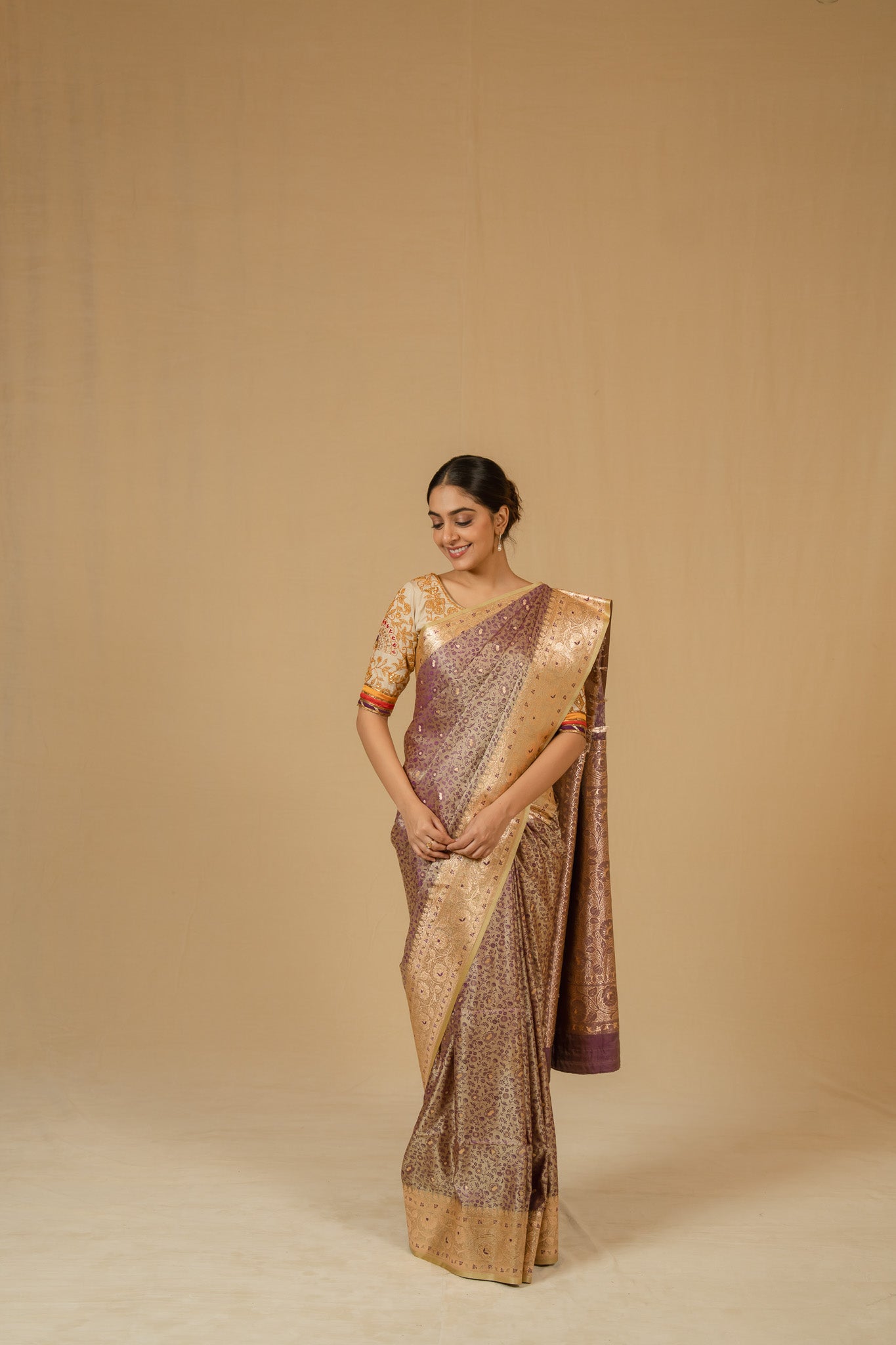 Banarsi Parcha Saree (Purple)