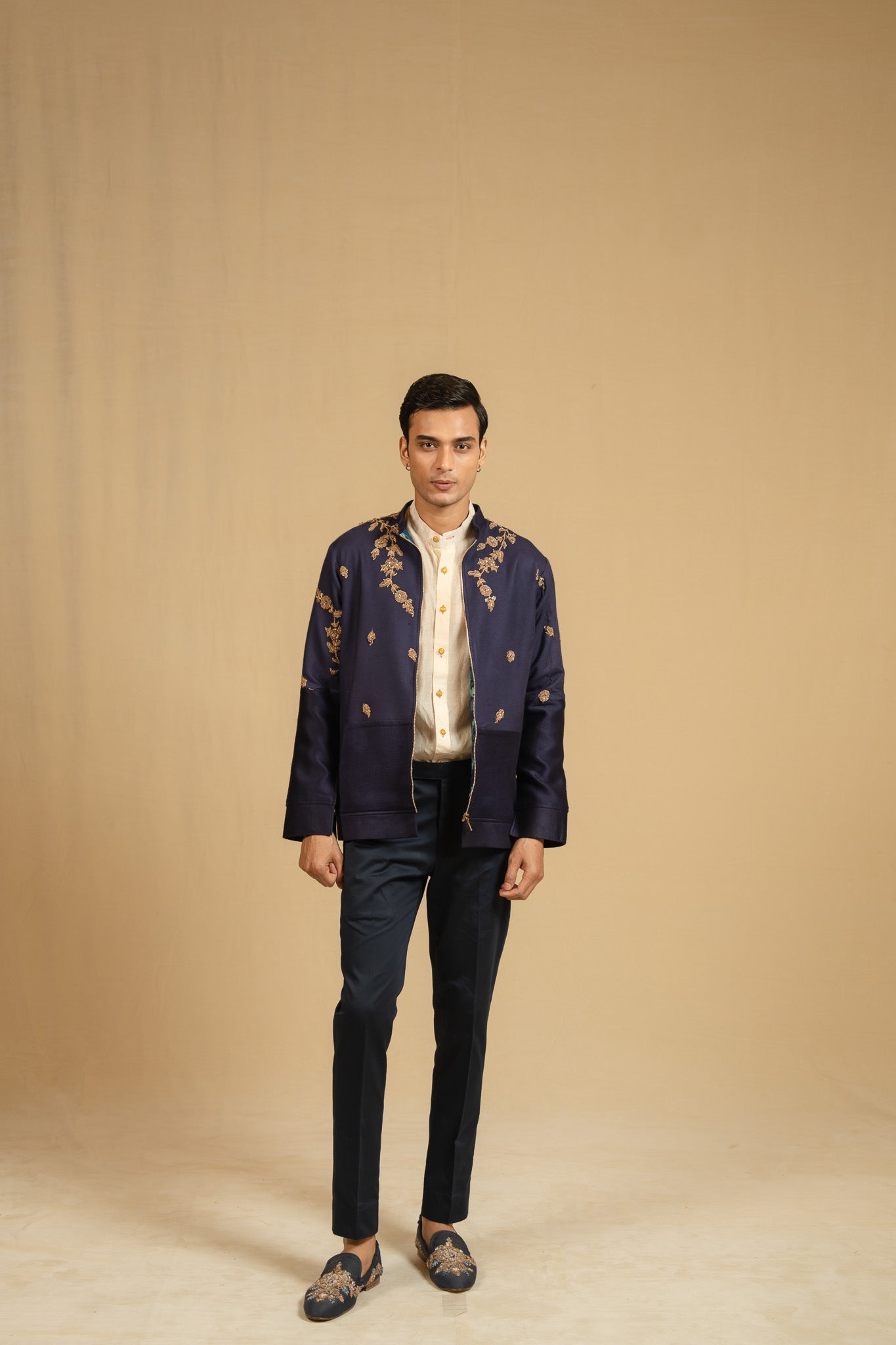 Zardosi Cotton Bomber (Navy)