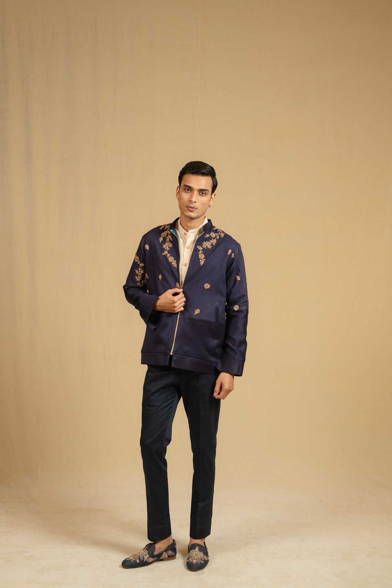 Zardosi Cotton Bomber (Navy)