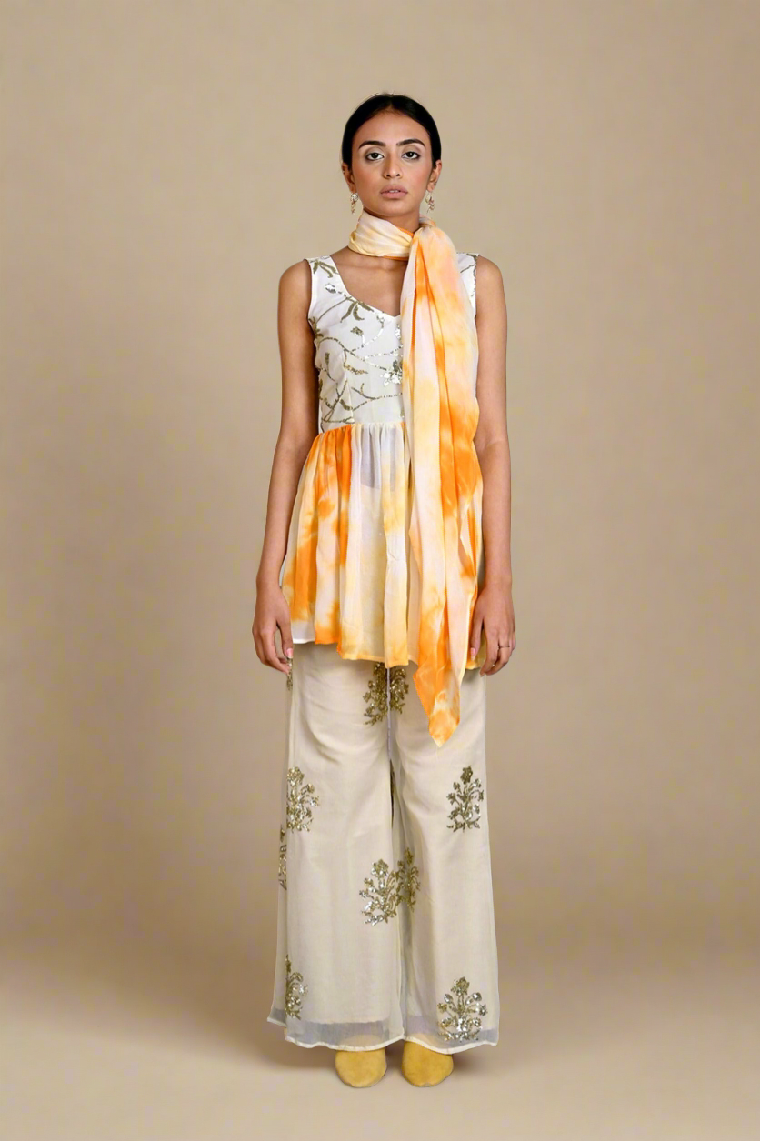 Tie-Dye Taari Indo Set (Marigold)