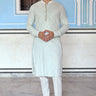 Ice blue chikankari kurta for men