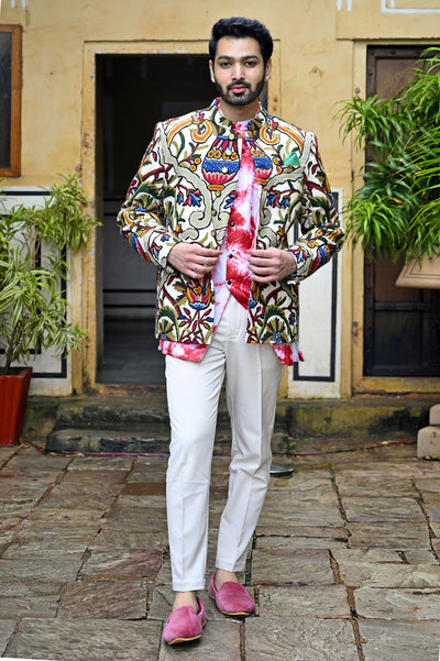 Multi-color cotton Jodhpuri suit for men online