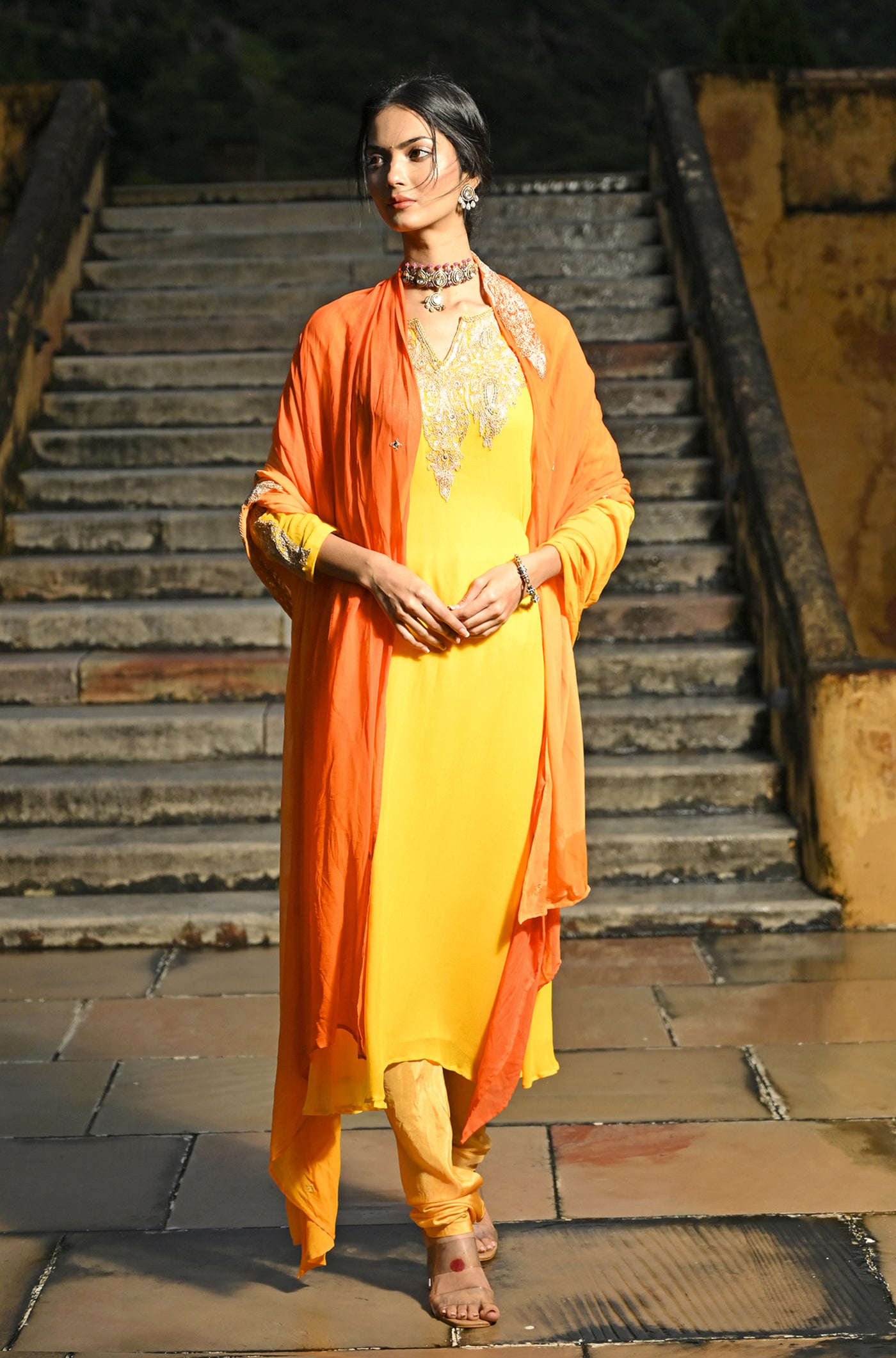 Yellow Kurta suit set for women