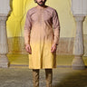 rosy brown round neck men's kurta 