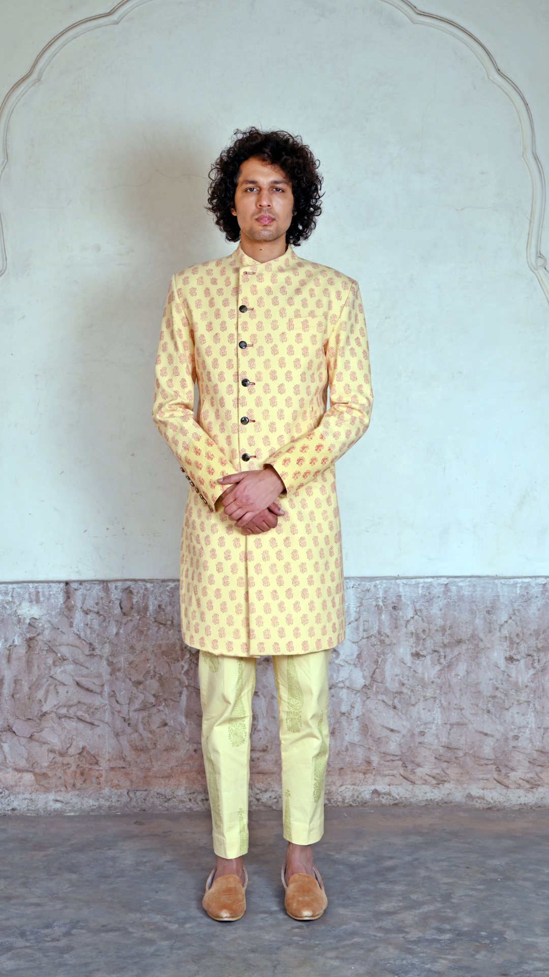 Haldi Hand Block Long Coat