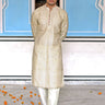 Biege chanderi kurta set for men online