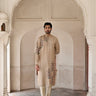 haldi look designer natural color groom kurta with trouser