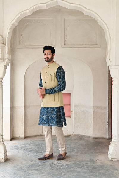 Latest designs of beige Nehru jackets for men