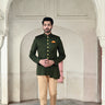 Indian Bandhgala suit in dark emerald green