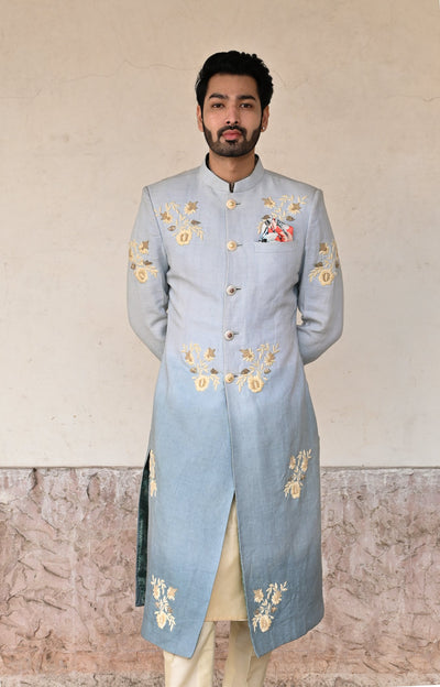 Alighari Trouser with blue Sherwani for men online'