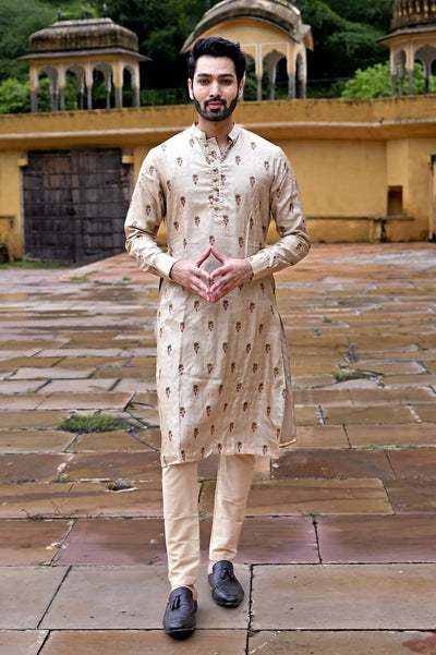 Palak Kurta - Natural Tussar