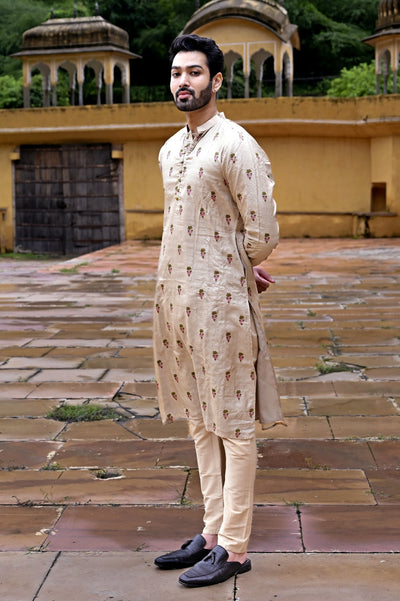 Palak Kurta - Natural Tussar