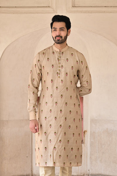 Palak Kurta - Natural Tussar