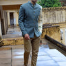 Buy online grey Bandhgala suit set for men