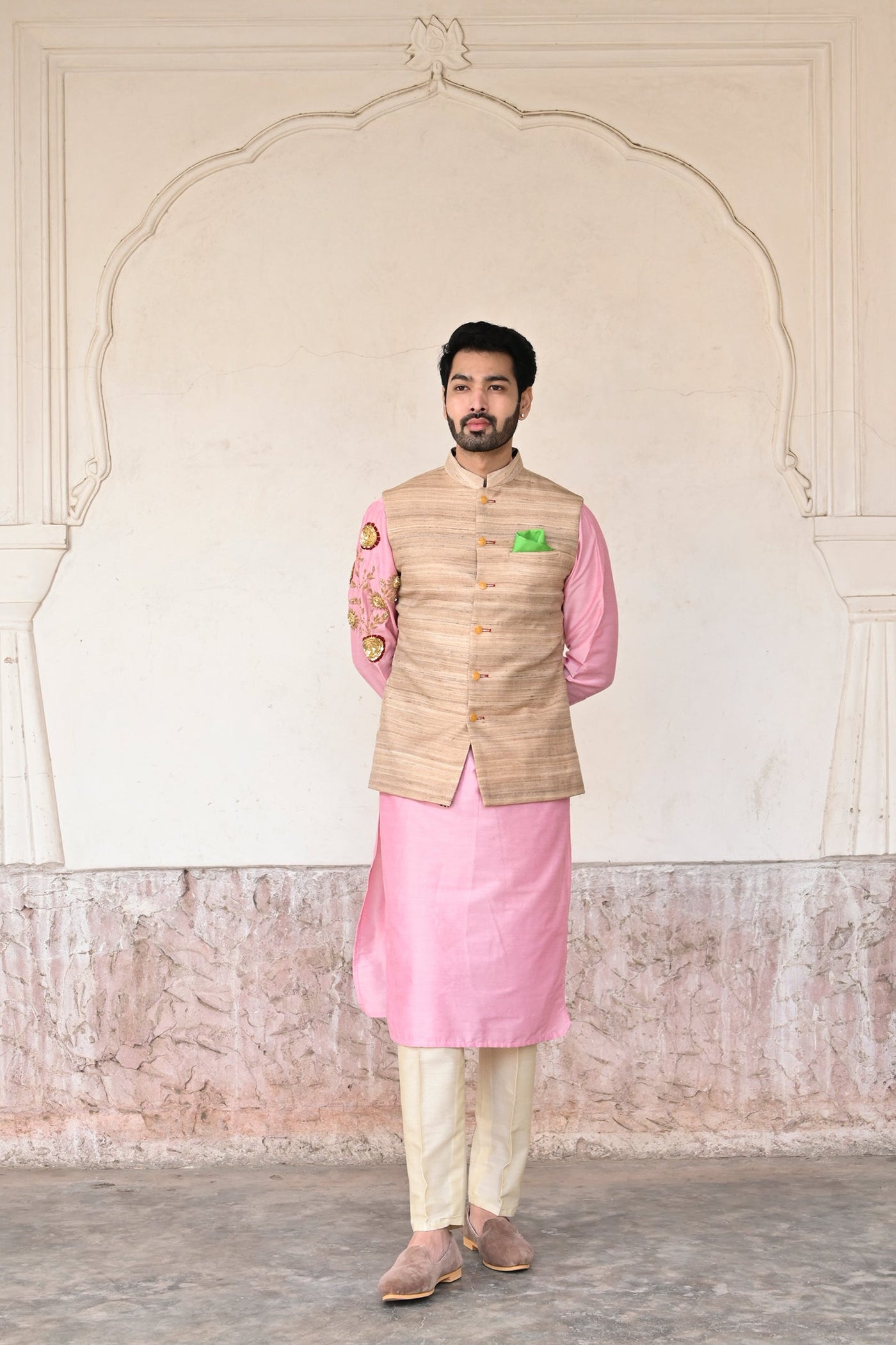 Buy beige Nehru jacket for weddings online