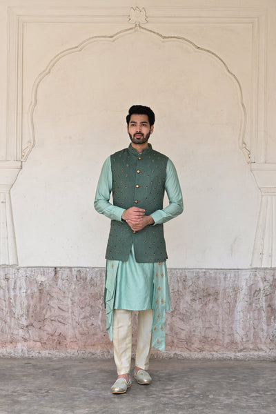 Shop luxury green nehru jackets for men online in India