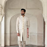 Premium designer white linen kurta set for men