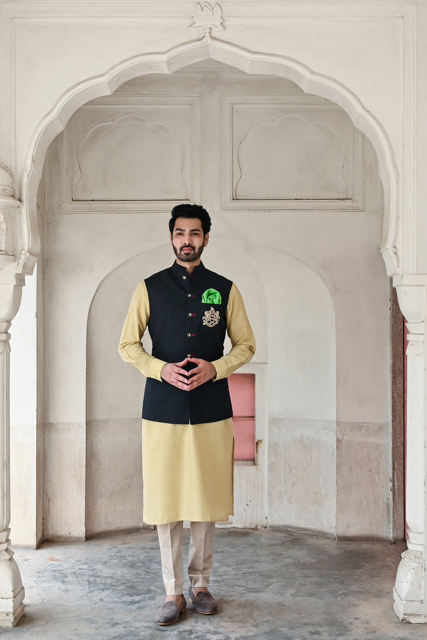 Men's black Nehru jackets online shopping India