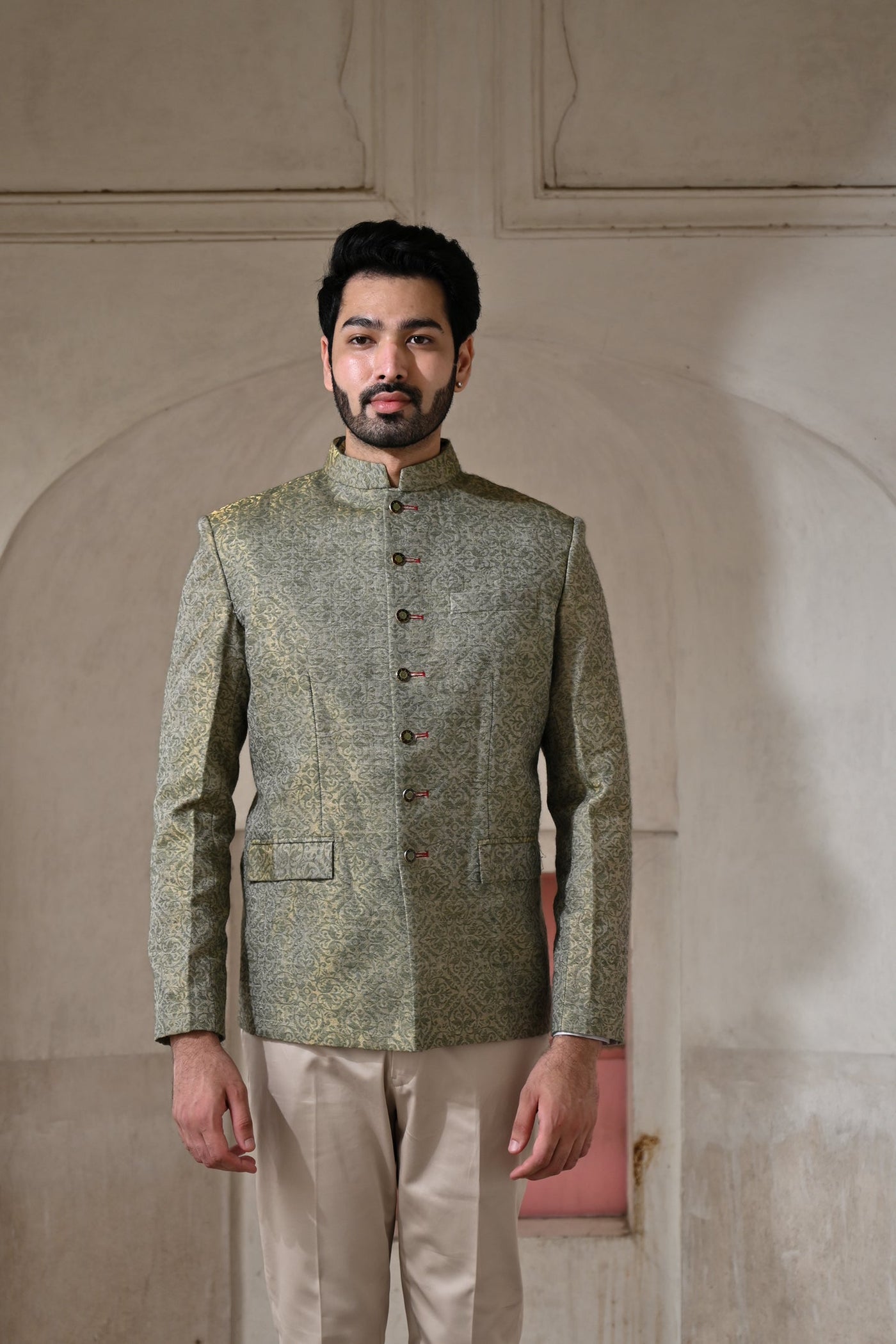 Buy Sage Green Pashmina Suit set for men online 2023
