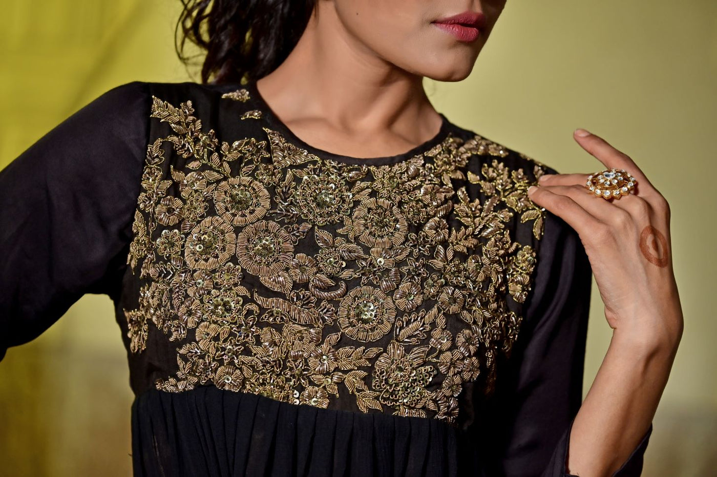 indo western designer black dress