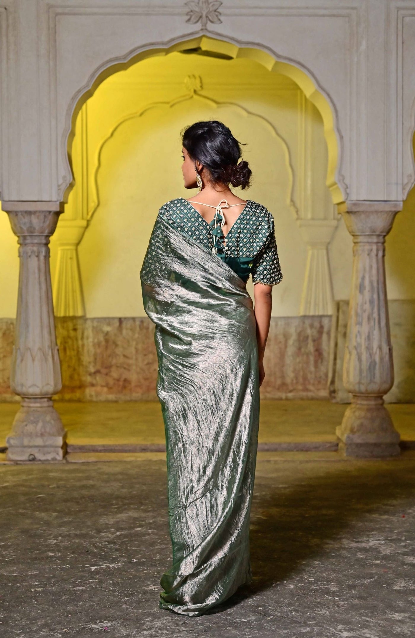 silk saree for women aari work 