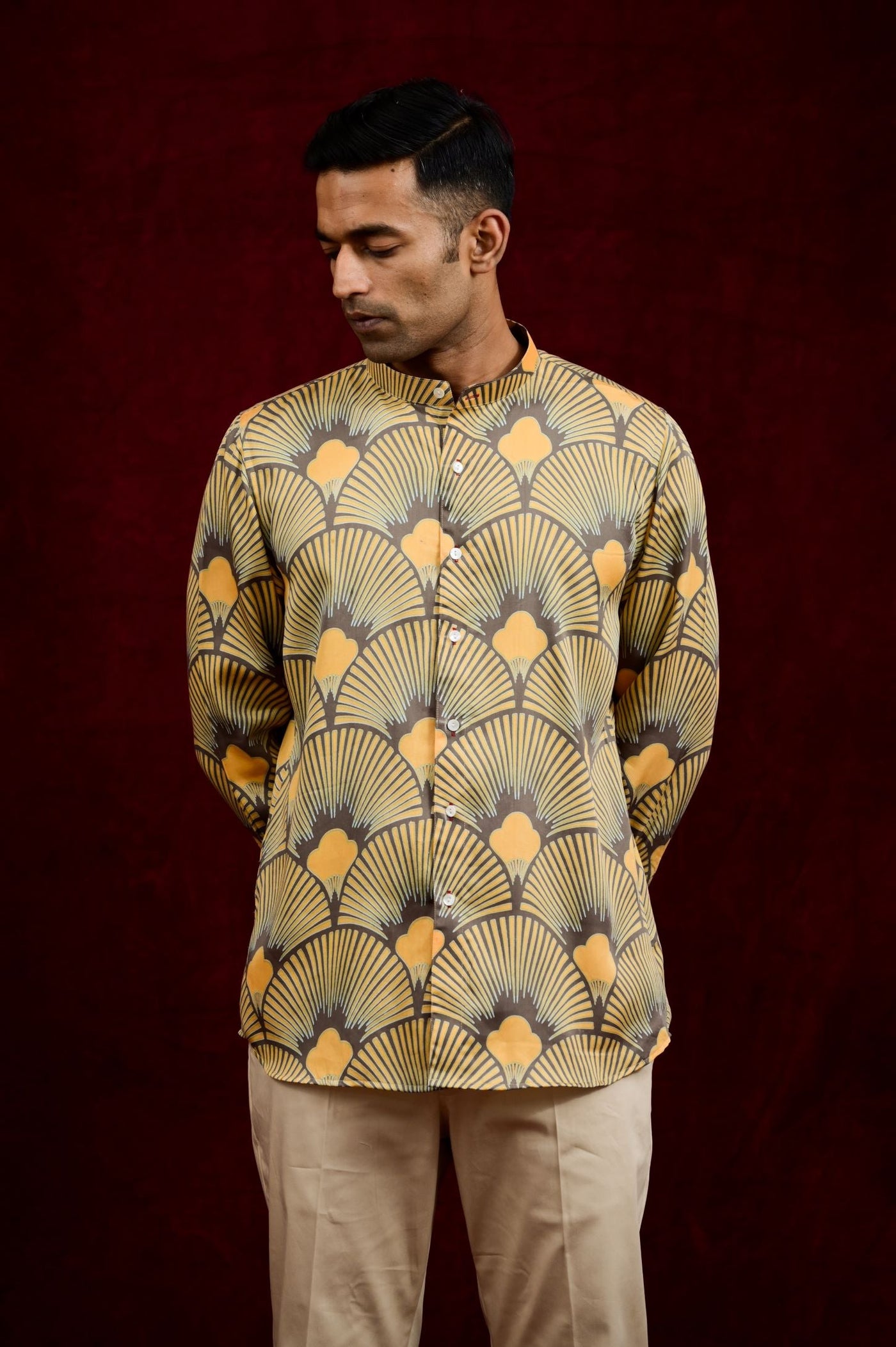 Shop men's designer mustard mauve shirts online